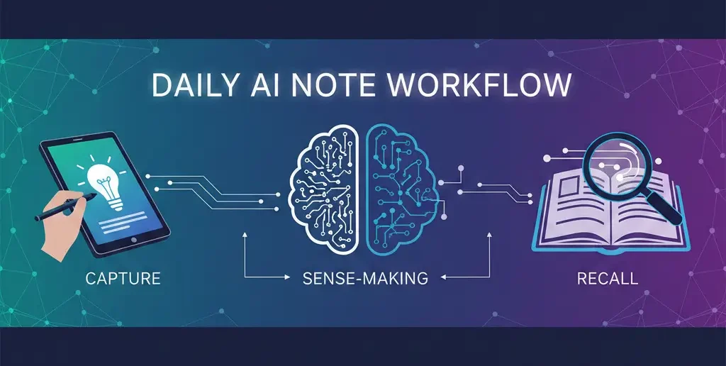 AI note taking workflow for daily use